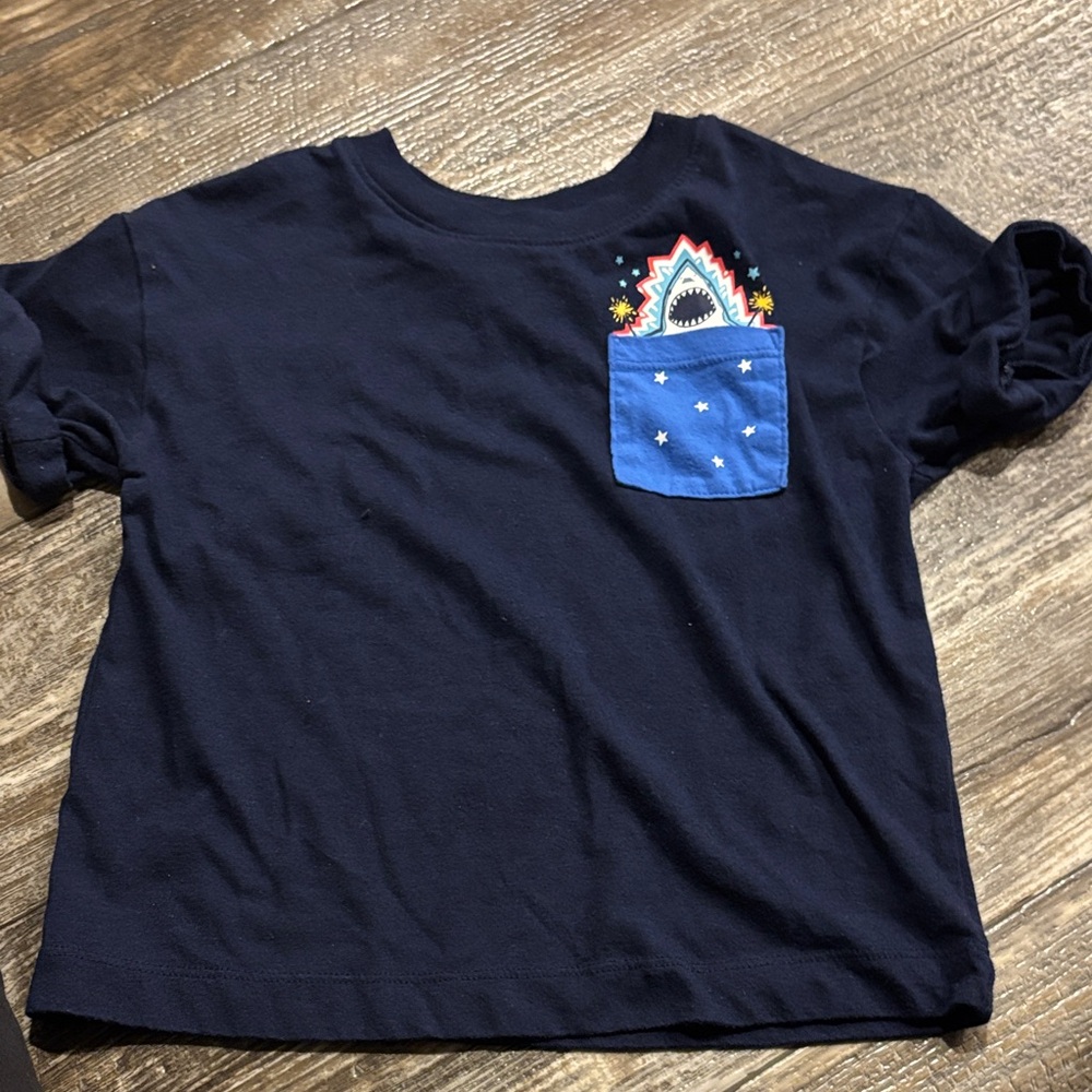 Cat & Jack Navy Shark Graphic Tee